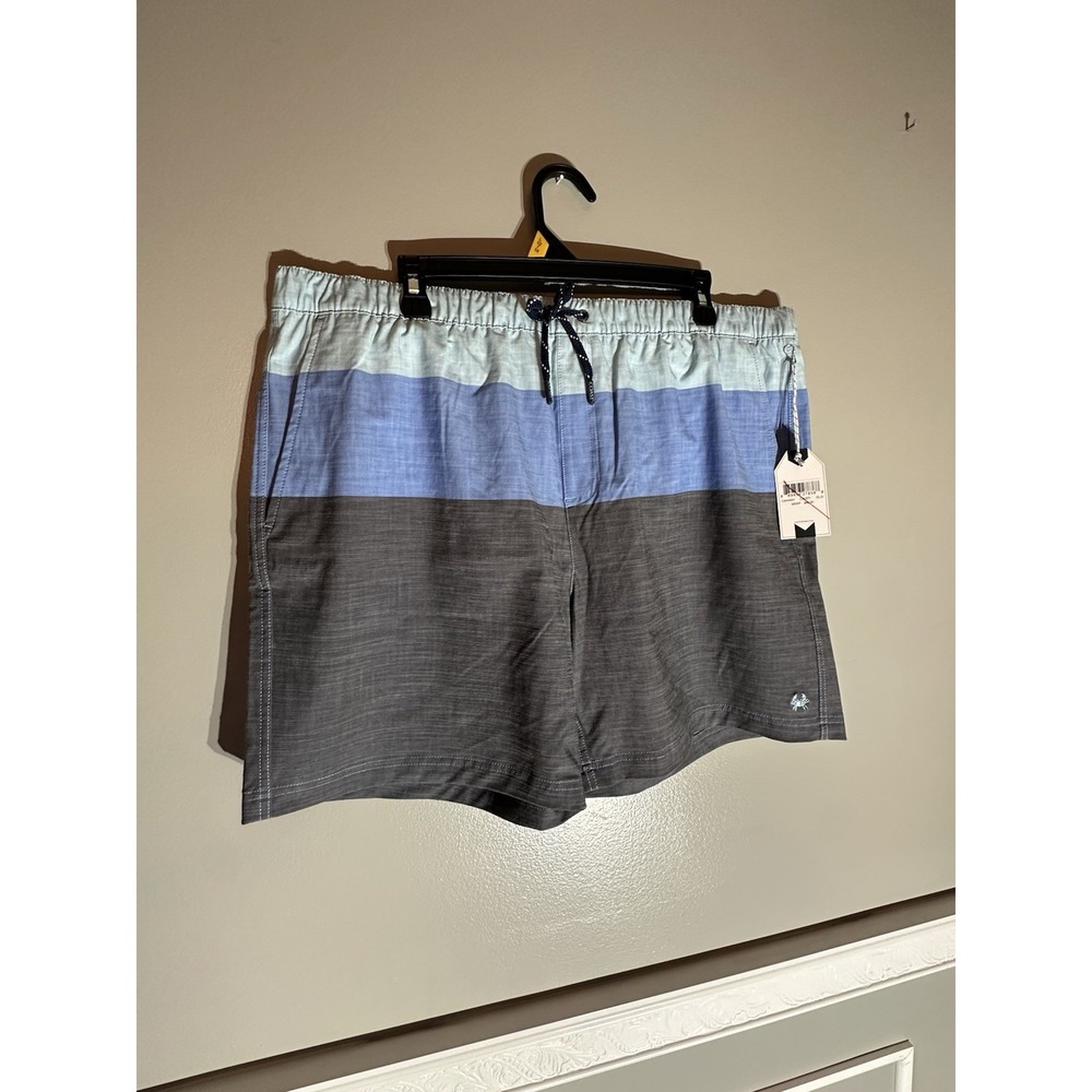 Coast Colorblock Swim Trunks Mens XL Blue‎ Gray Beach Pool Vacation NWT